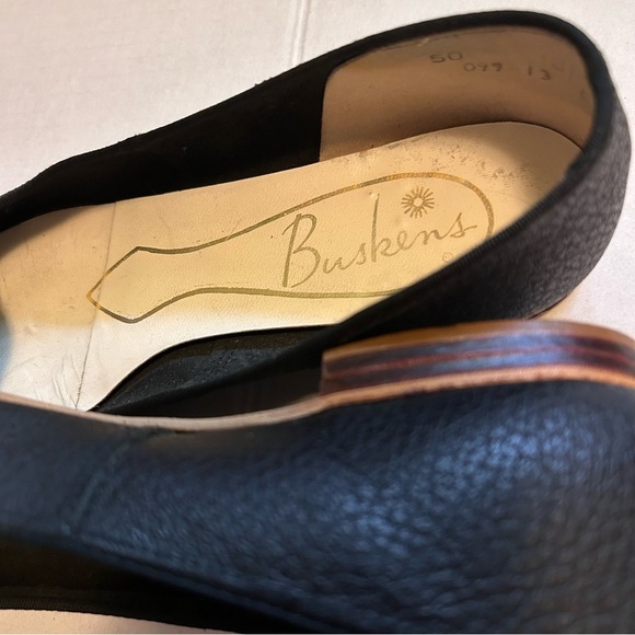 Vintage Buskens Black Leather Studded Geometric Shoes Pointed Toe Small - Picture 2 of 14